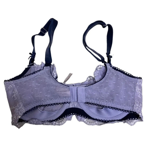 VICTORIA'S SECRET Dream Angels Push Up Without Padding Bra Purple Black 32DD - Picture 2 of 5